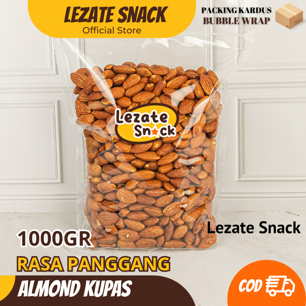 

Kacang Almond Panggang Siap Makan 1KG Murah Renyah / Kacang Almon Kupas Roasted Panggang Oven Utuh Premium WAP SHOP