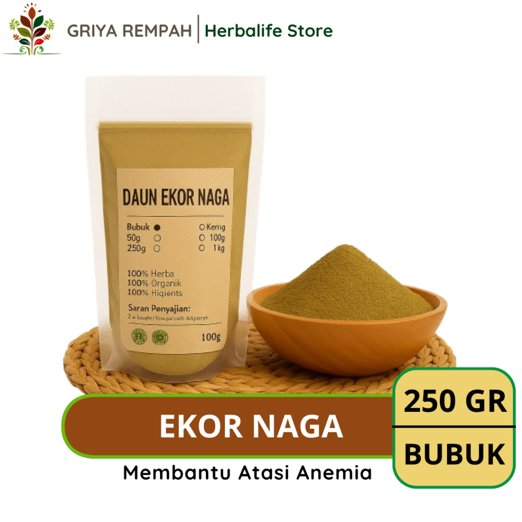 

DAUN EKOR NAGA BUBUK 250 GRAM Samblung Rempah Herbal Simplisia Alami Tradisional untuk Kesehatan, Ramuan Kering Jamu & Detoks Tubuh Rhaphidophora pinnata