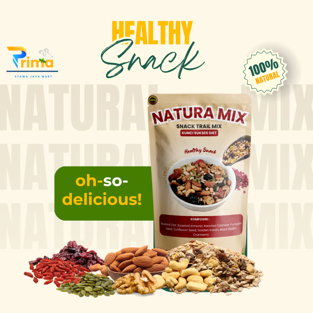 

Natural Mix 250gram Cemilan Sehat Healty Snack And Fruits