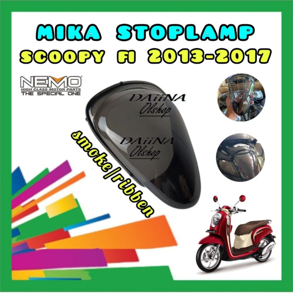 VARIASI MIKA STOPLAMP LAMPU BELAKANG SCOOPY FI 2013 2014 2015 2016 2017 SMOKE