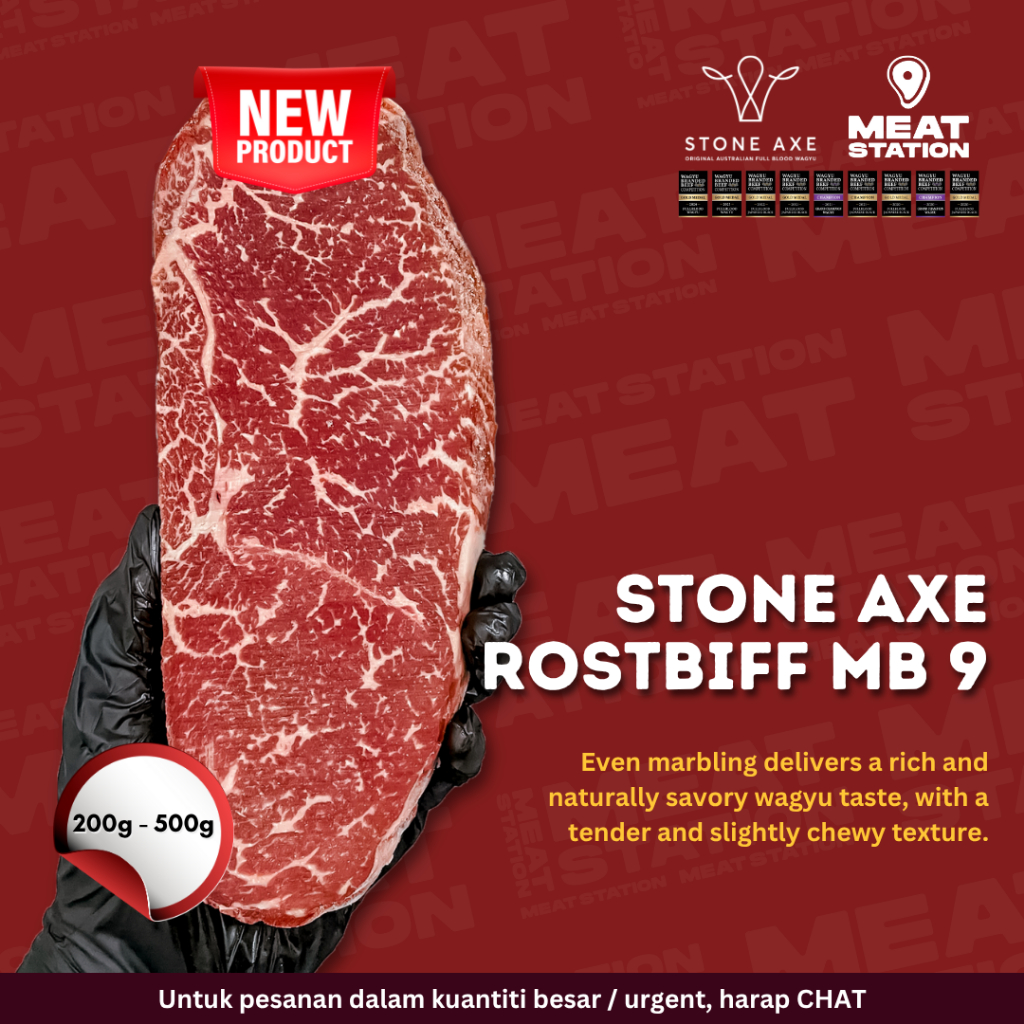 

Stone Axe Rostbiff MB 9 / Fullblood / Beef Steak Cut