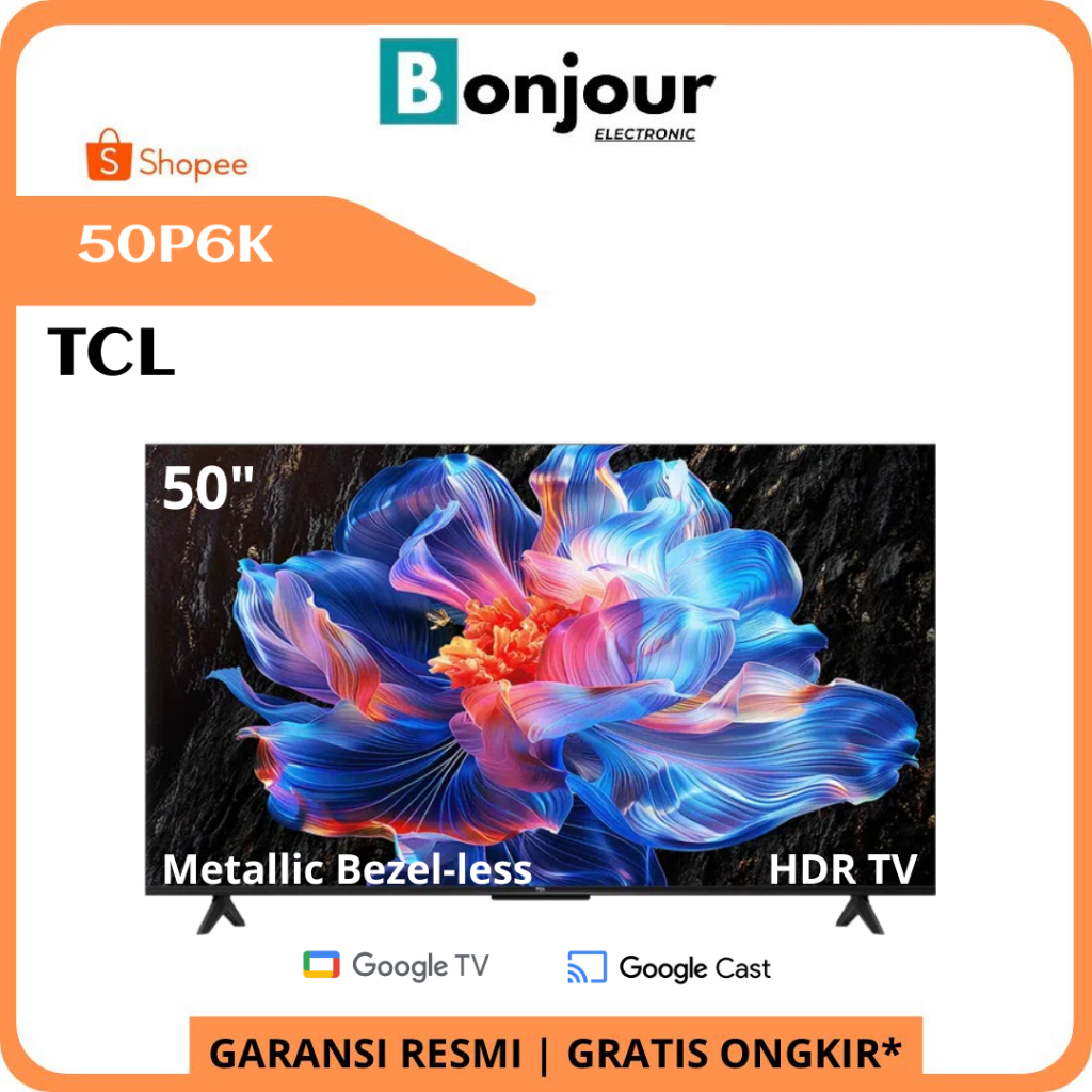 Google TV TCL 50P6K 4K UHD 50 Inch Dolby Audio TV TCL 50 Inci P6K