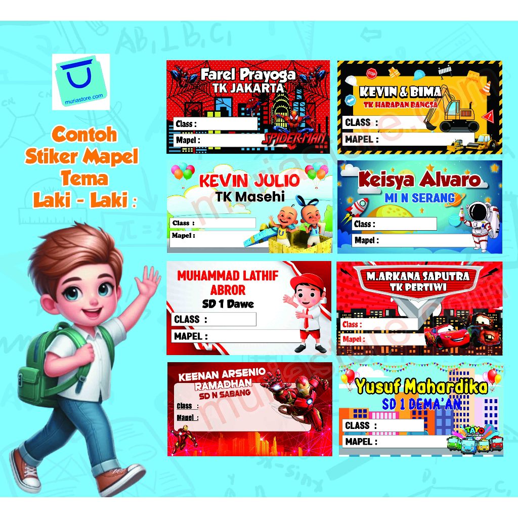 

STIKER LABEL / STIKER MAPEL BUKU FREE DESAIN CUSTOM NAMA BISA PAKAI FOTO