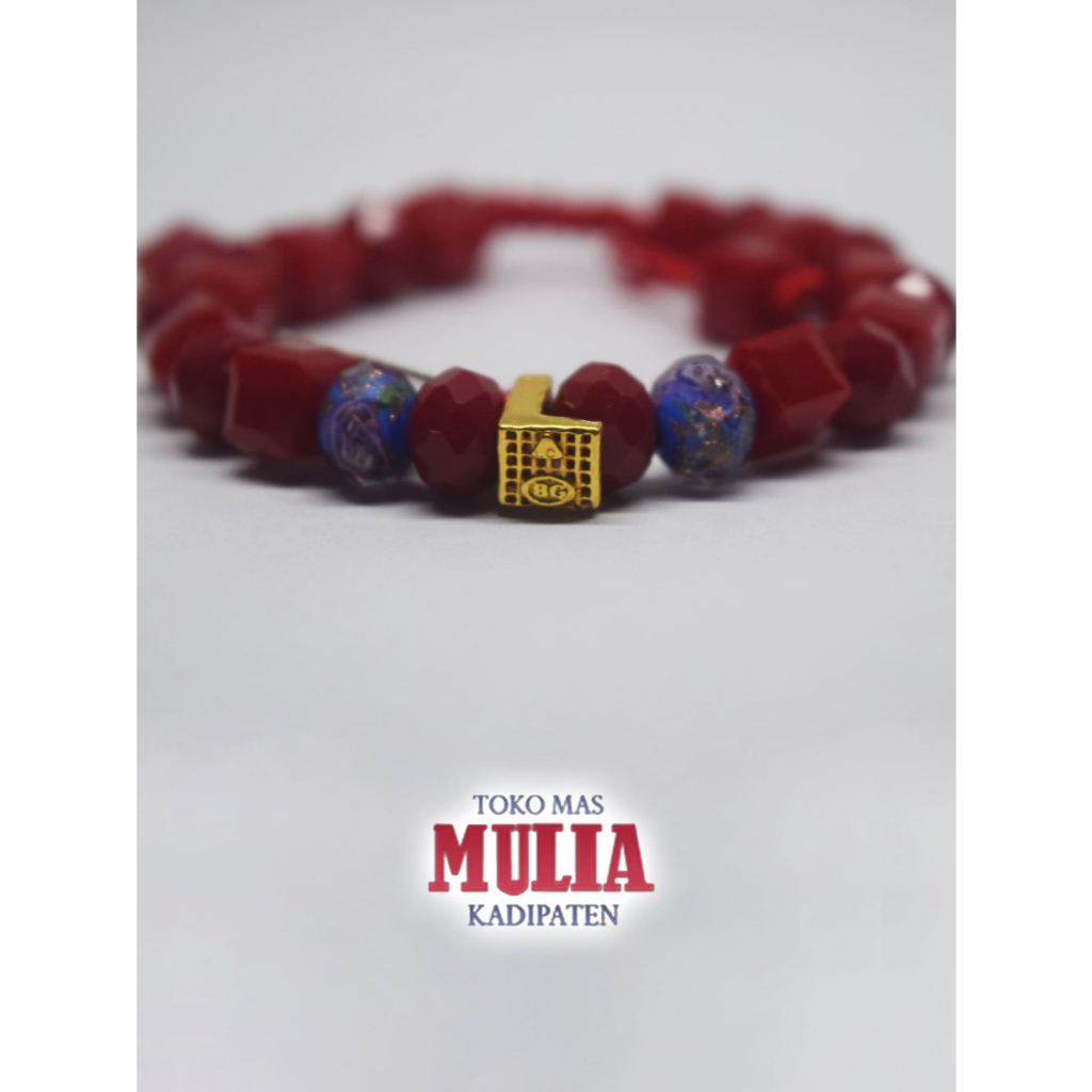 Gelang Kristal & Liontin Emas 8K 0,5 Gram – Hadiah Cantik & Eksklusif