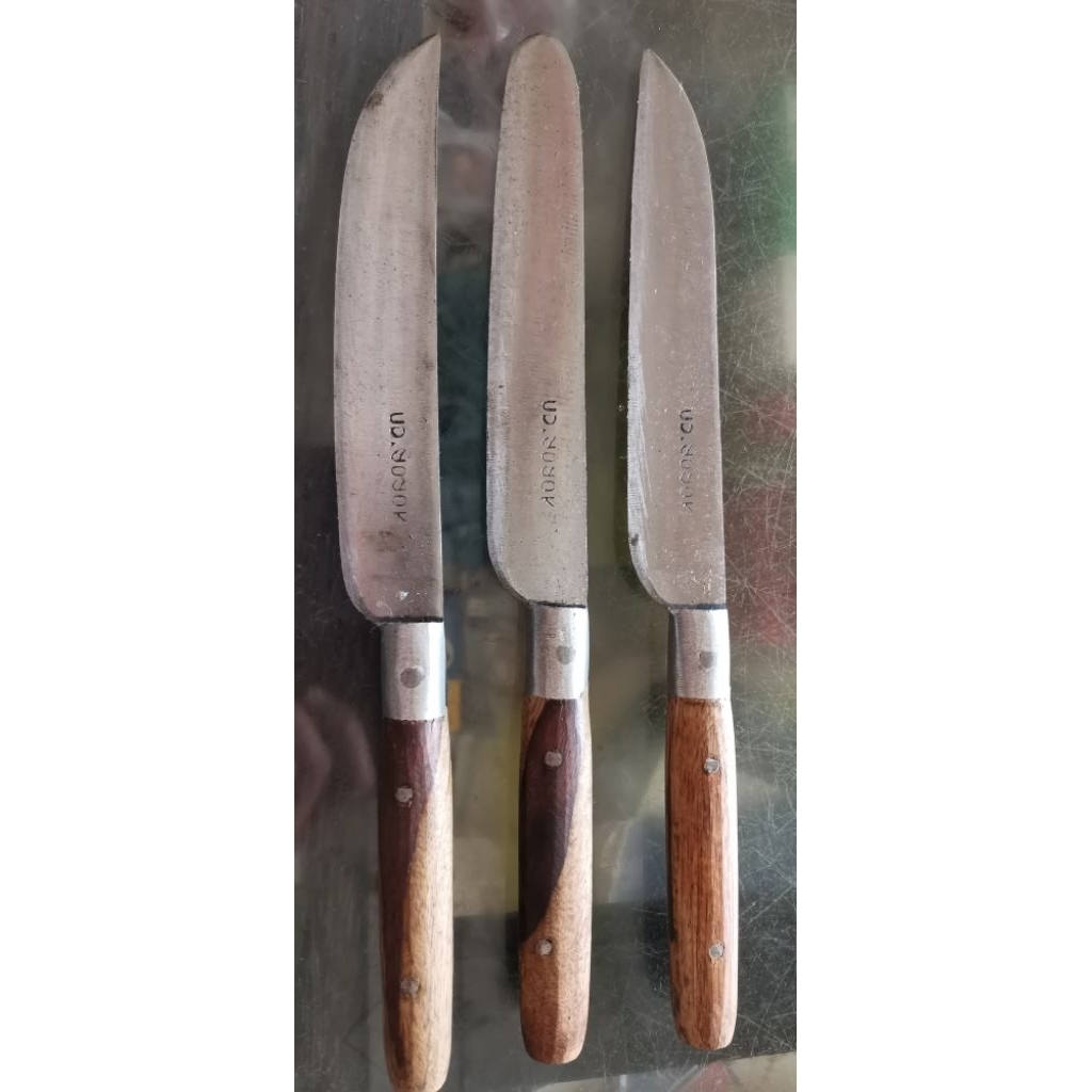 Pisau dapur kecil tipis ring tembus anti copot baja asli kualitas bagus asli tajam cap Yoyok