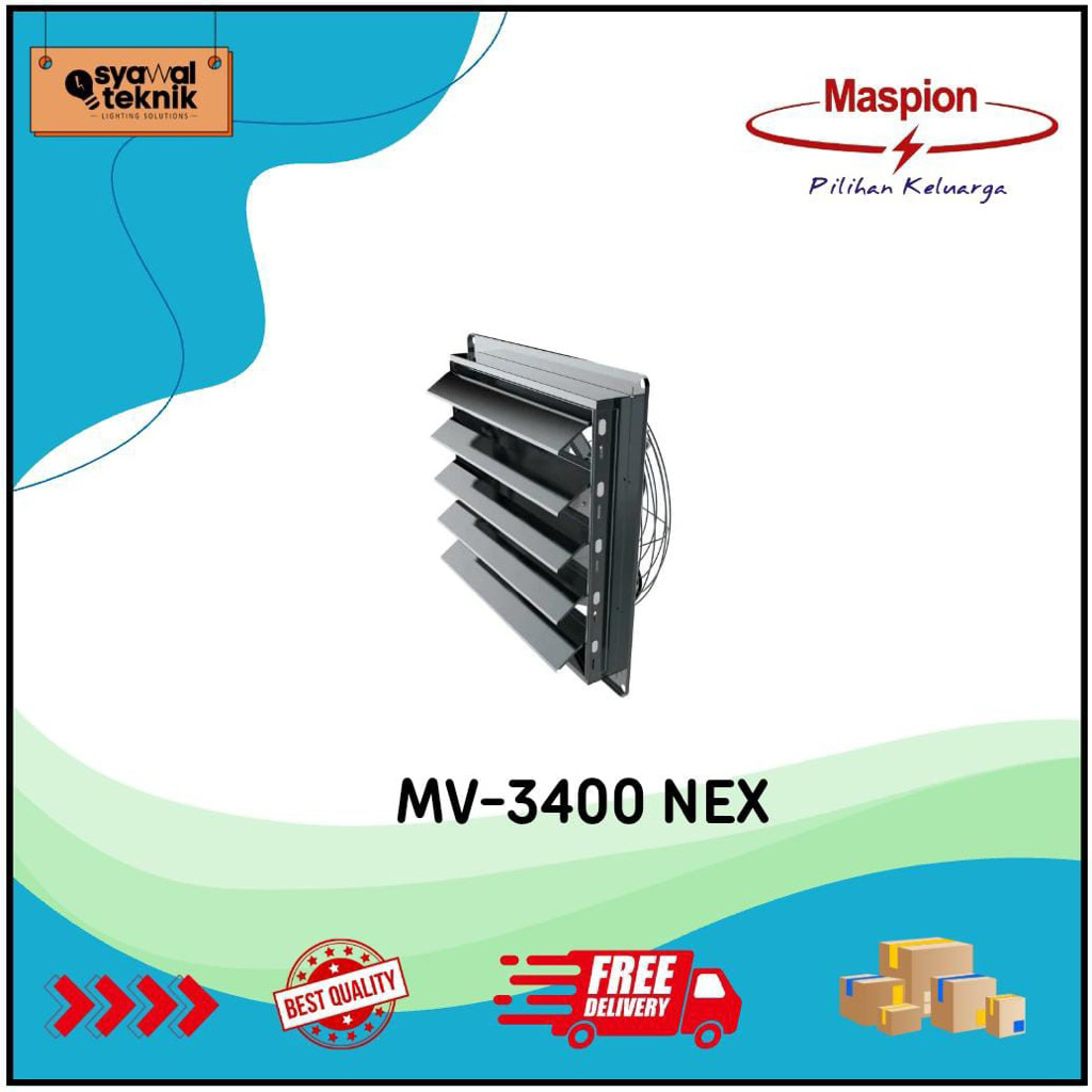 Maspion Ceiling Blower Exhaust Dinding Plafon Fan Industrial Kipas Ventilasi 16 Inci MV-3400 NEX
