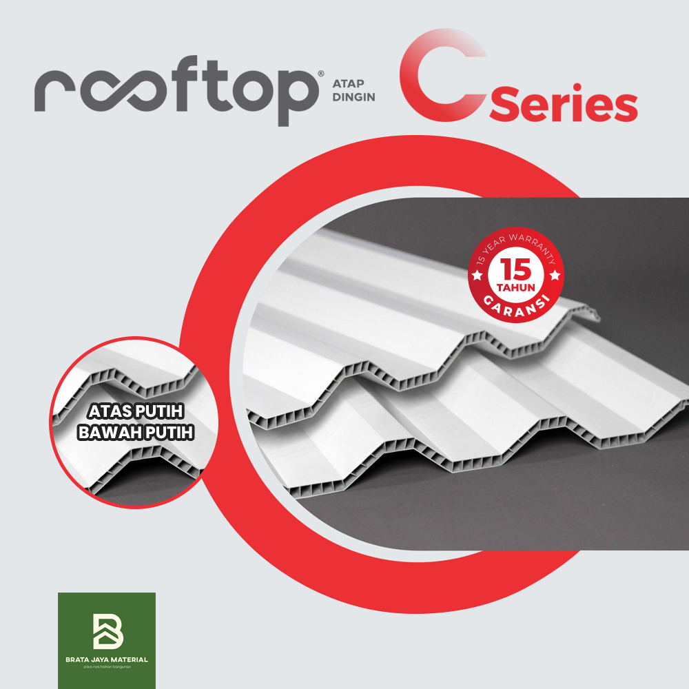 Atap uPVC Rooftop C Series C-Series Rumah Gedung Ruko Alderon Rooftuff Halodeck Solartuff  Putih Dof