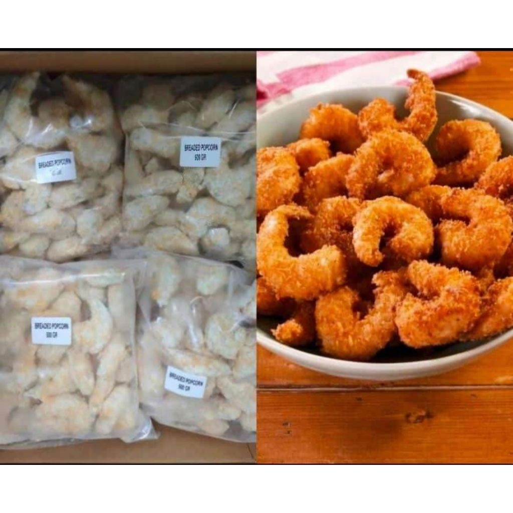 

frozen Braded pop corn Udang balut panir 500 gr