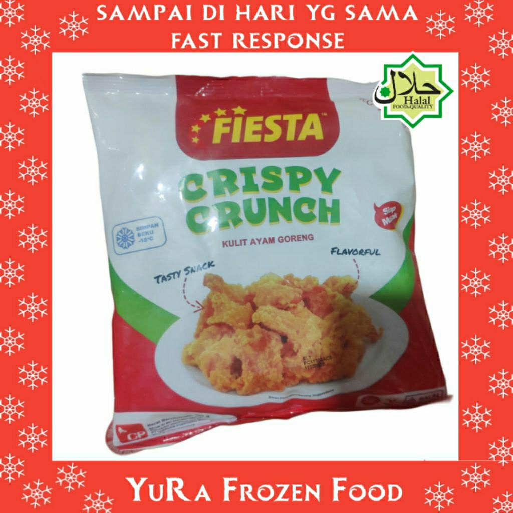 

Kulit Ayam Goreng Renyah FIESTA Crispy Crunch 300gr Makanan Halal Enak Yura Frozen Food Murah