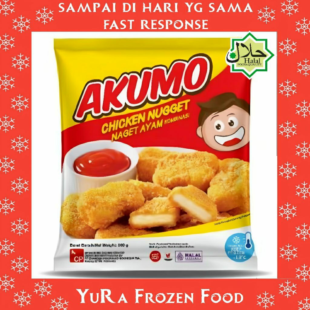 

Nugget Ayam AKUMO 500gr Makanan Naget Halal Enak Yura Frozen Food Murah