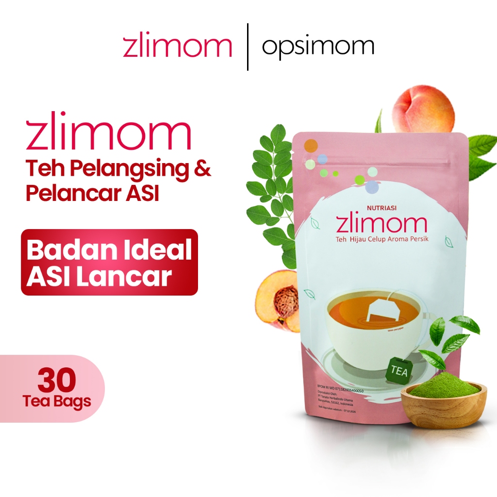 

Zlimom Teh Hijau Celup Aroma Persik 30 Kantong Teh Opsimom
