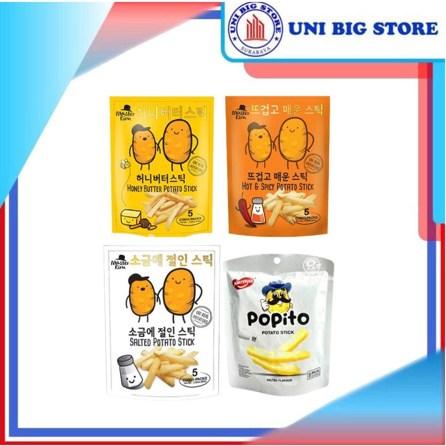 

Master Kim | Popito Potato Stick Salt | Honey Butter | Hot Spicy 70 gr BAG
