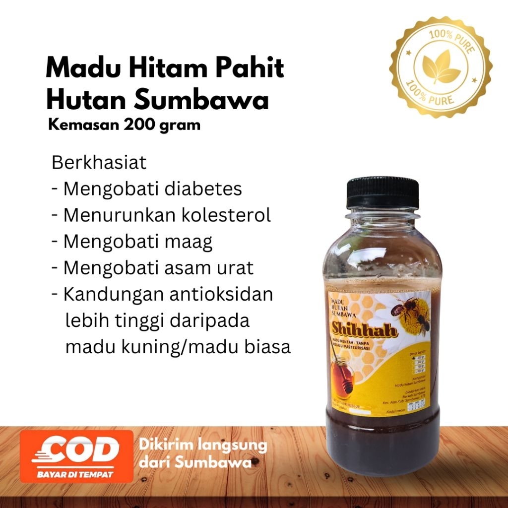 

200 gram Madu Hitam Pahit Hutan Sumbawa Dikirim Langsung dari Sumbawa