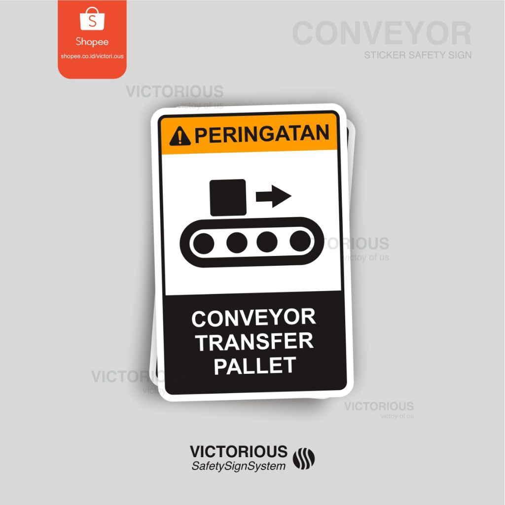 

Sticker Safety Sign K3 Conveyor | Peringatan Conveyor Transfer Pallet Sticker Sign
