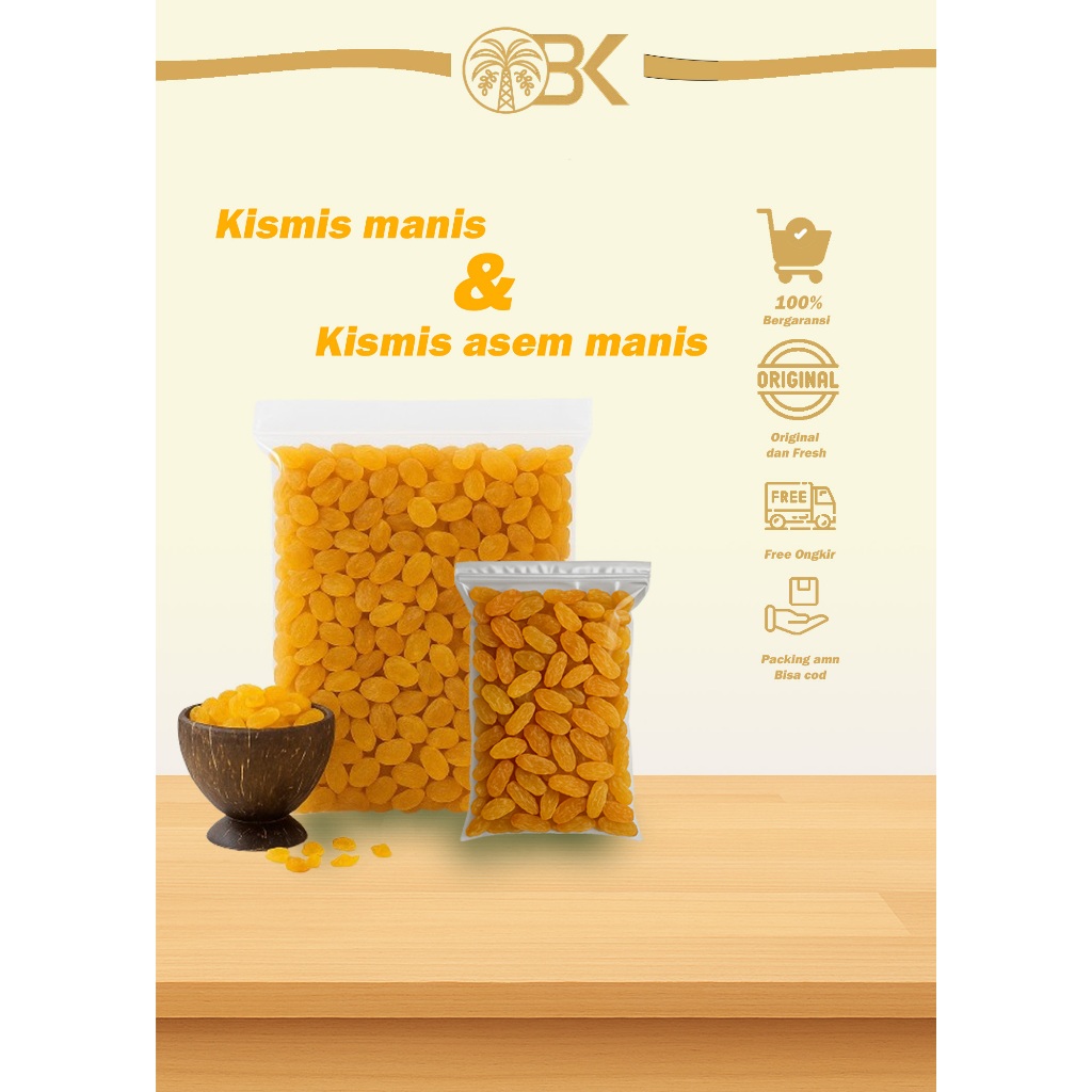 

Kismis Manis & Kismis Asem Manis | Camilan Sehat Premium | 250gr / 500gr / 1kg | Bisa Pilih Varian