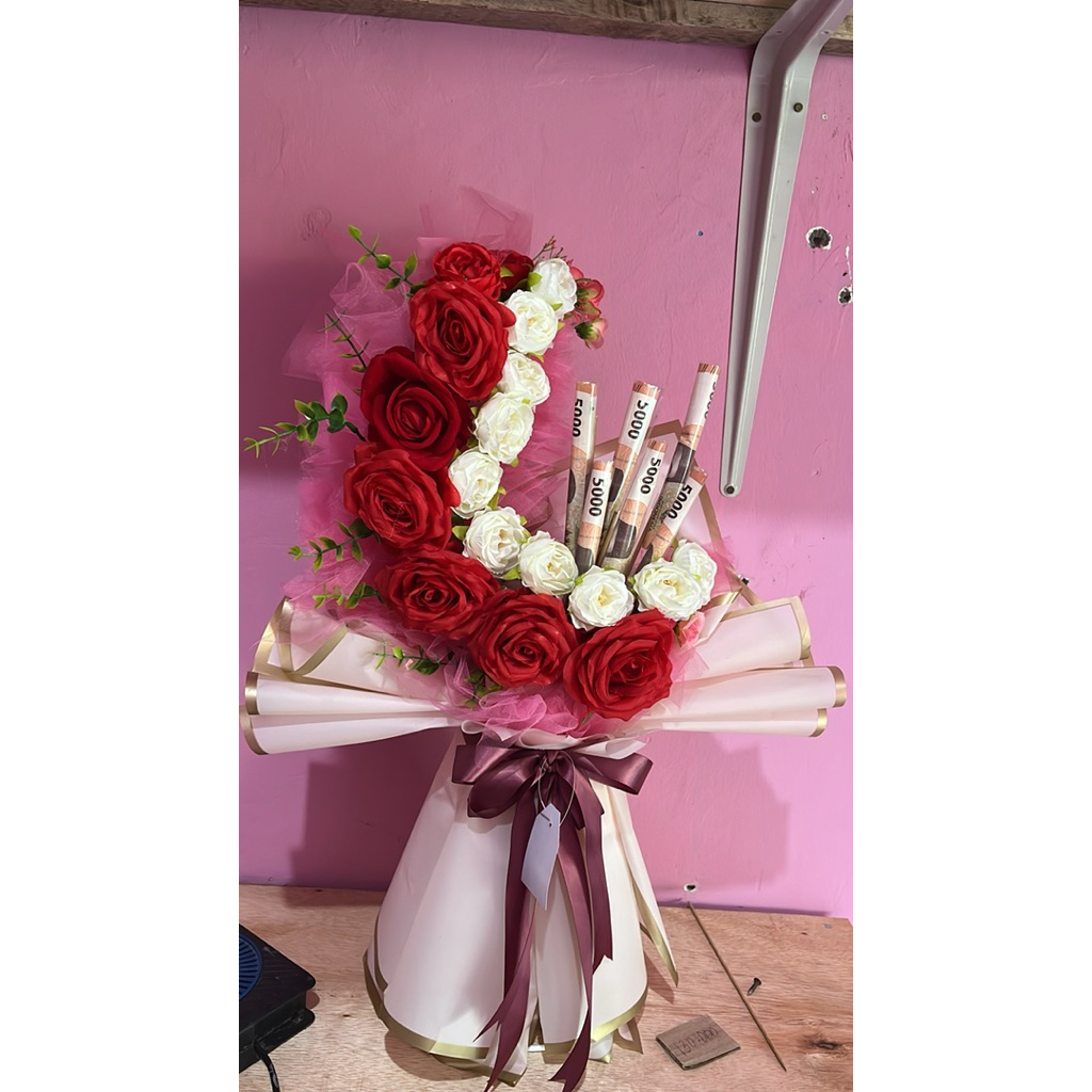 BUKET BUNGA SABIT UANG | BUKET BULAN SABIT | MONEY BUCKET | BUKET LAMARAN | BUKET ULANG TAHUN |