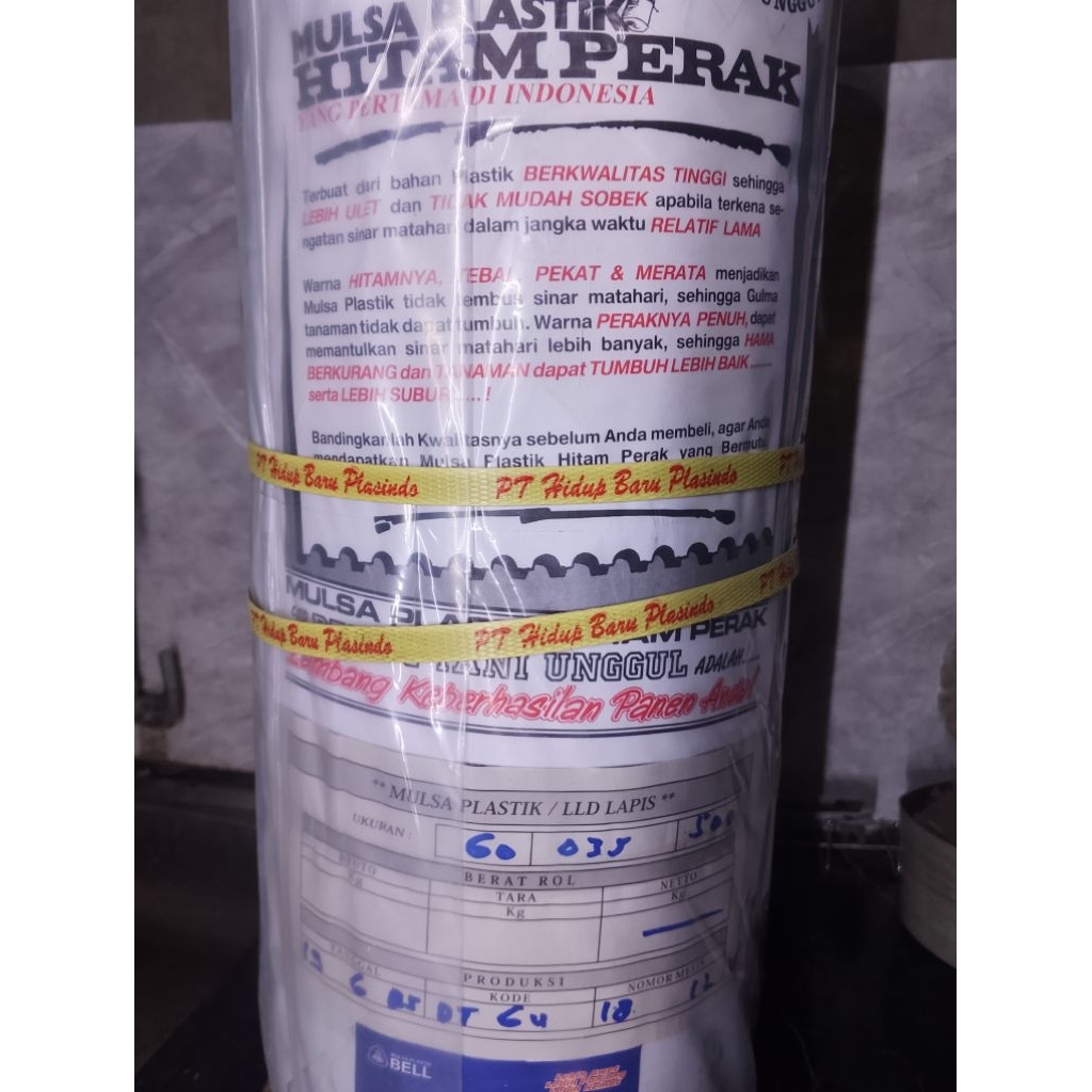 Plastik Mulsa 1 Roll Cap Bell 18 dan 9 kg Lebar 80, 100 dan 120 cm