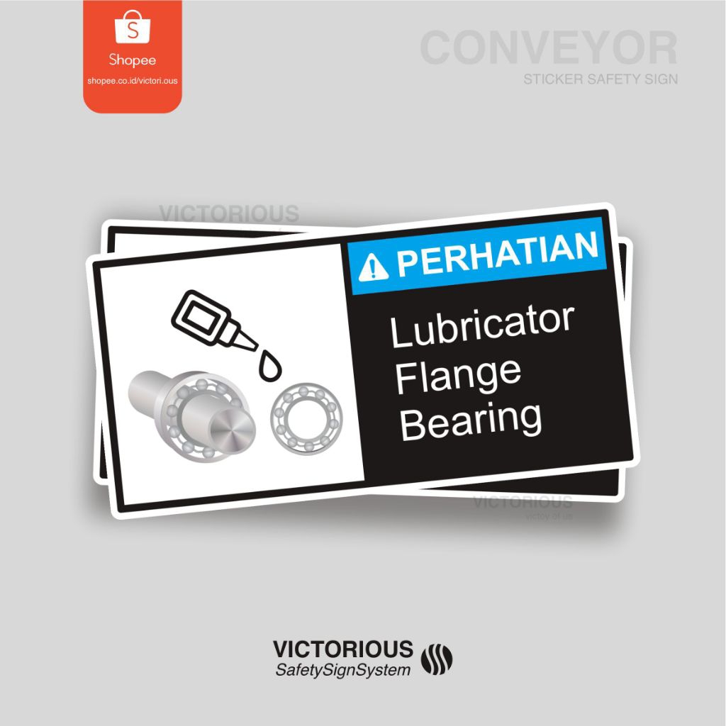 

Sticker Safety Sign K3 Perhatian Lubricator Flange Bearing