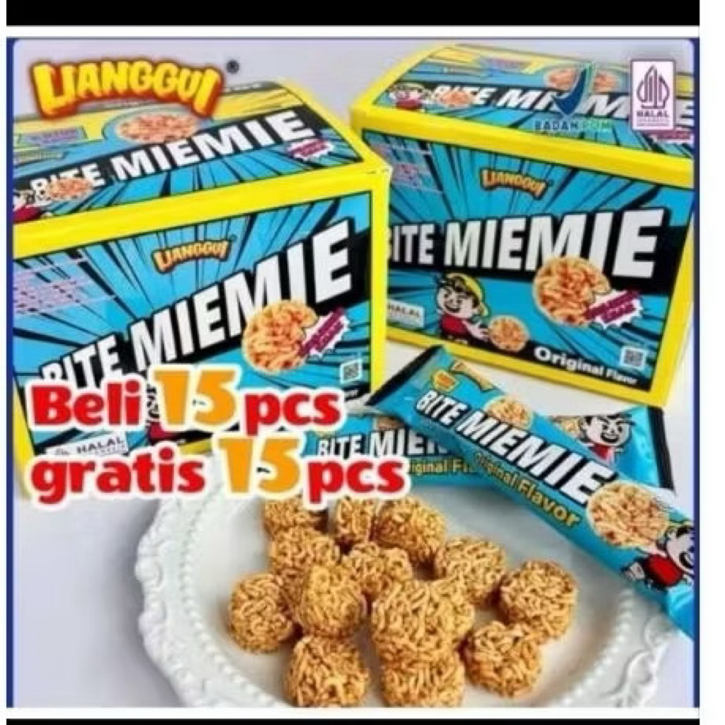 

15+15 lianggui bite miemie box cemilan enak untuk anak sekolah,snack renyah praktis cocok untuk dibawa kemana mana