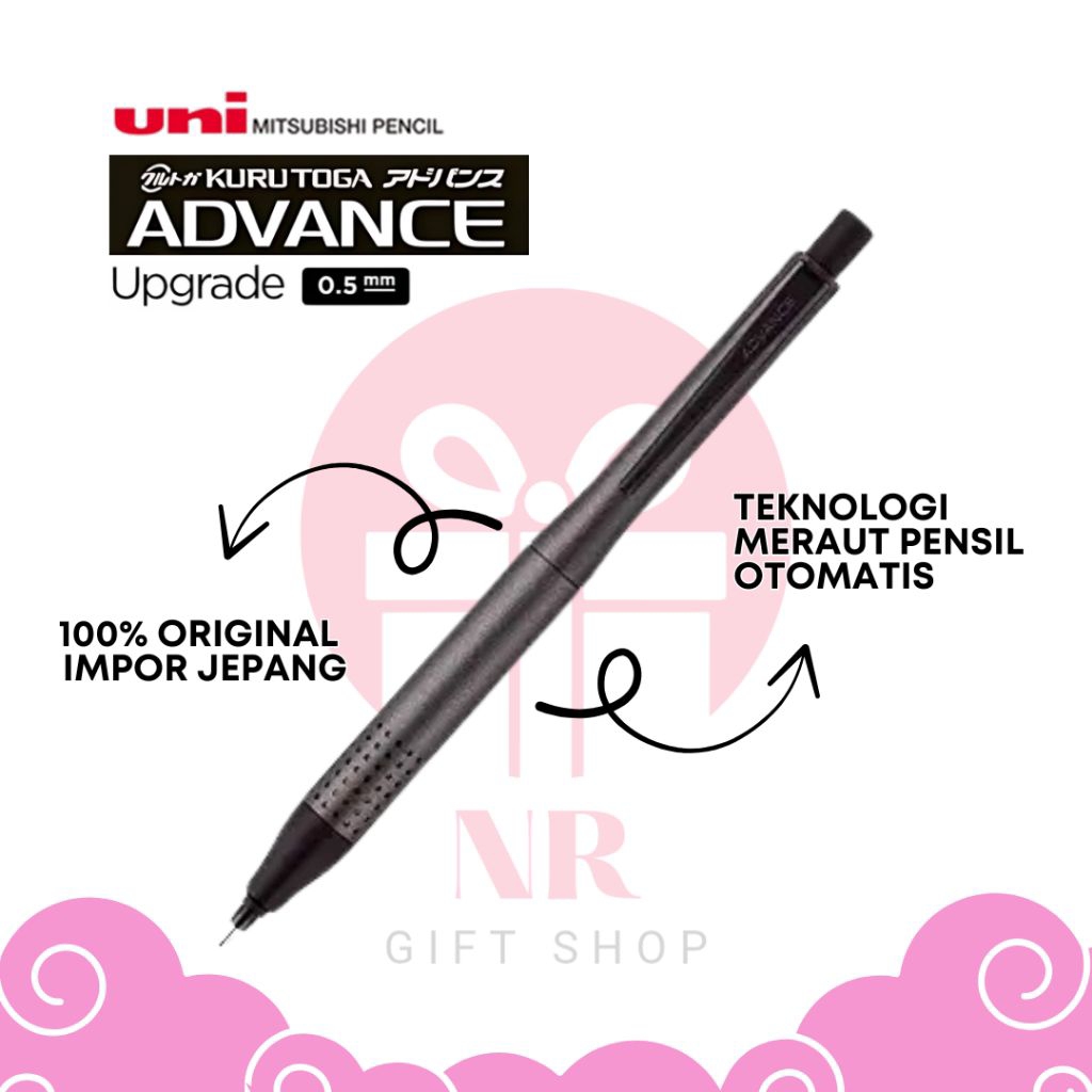 

UNI Mitsubishi Kuru Toga Advance Upgrade Model Mechanical Pencil 0.5 mm Kurutoga pensil mekanik cetek Pensil Teknik Teknik