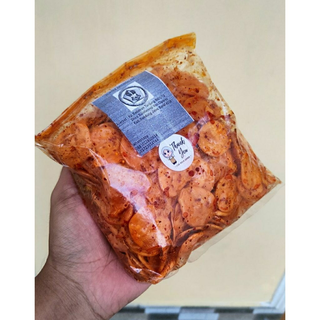 

Kerupuk Sebring Emplang Pedas, Renyah & gurih Daun jeruk 250 /500/750/1kg