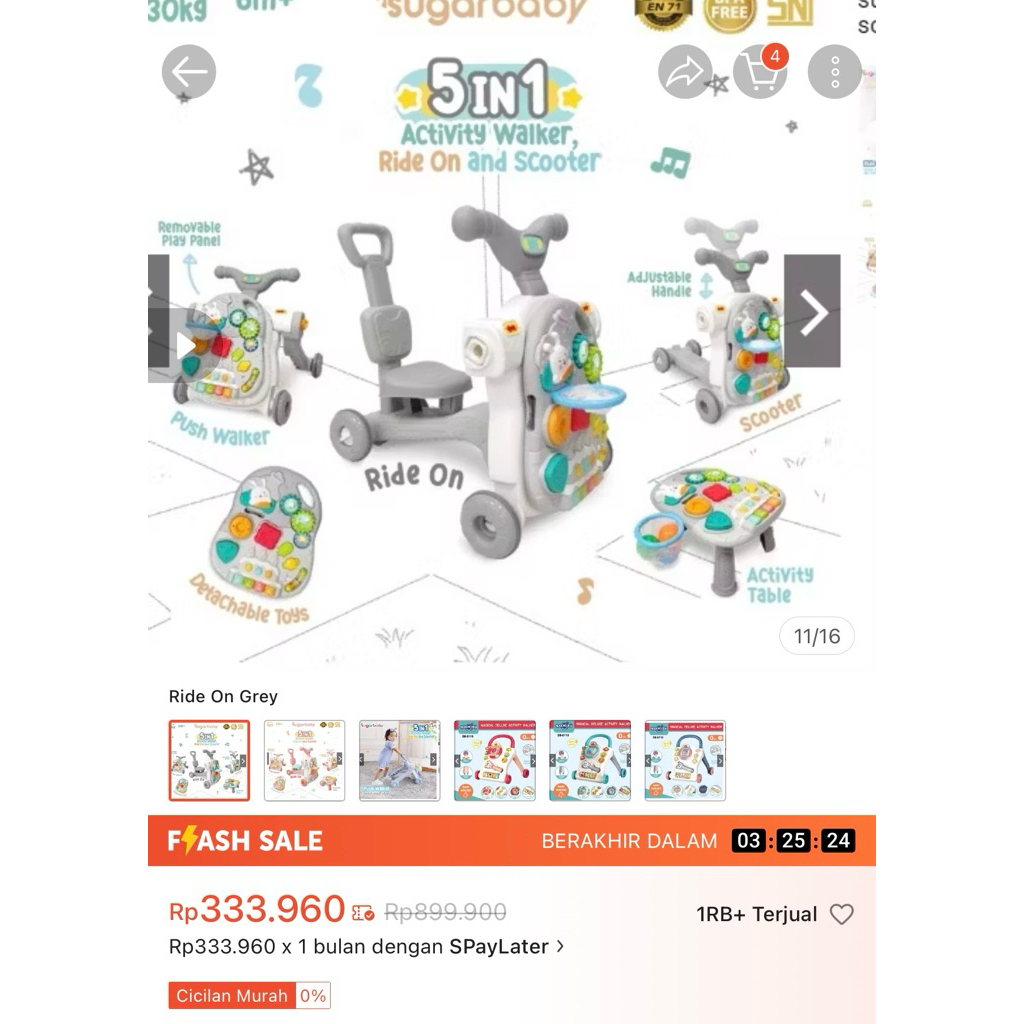 Preloved Sugar Baby Activity Walker 5 in 1