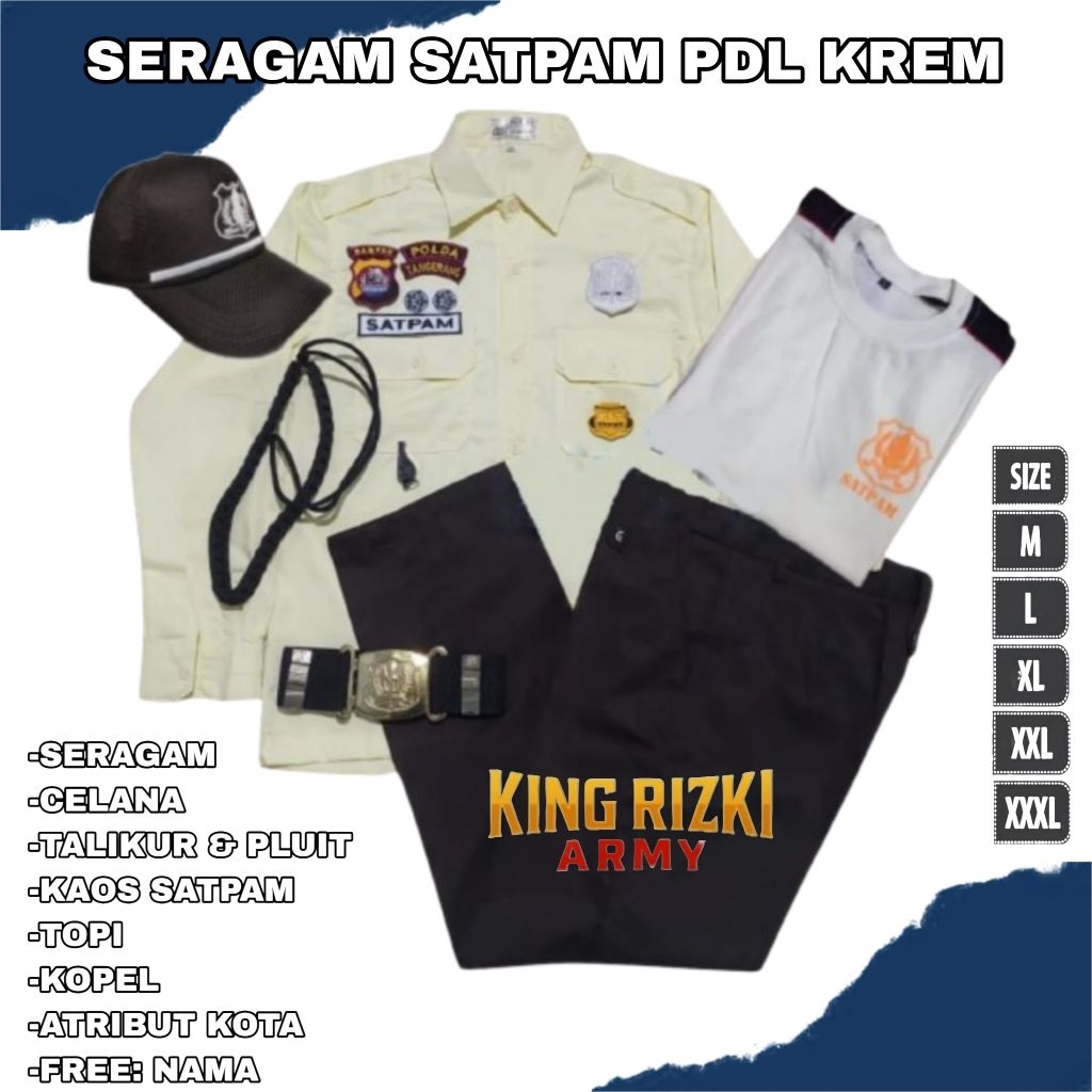 GLOSIR seragam satpam krem terbaru /seragam  pdh pdl krem komplit 2023 2024 terbaru terlengkap termu
