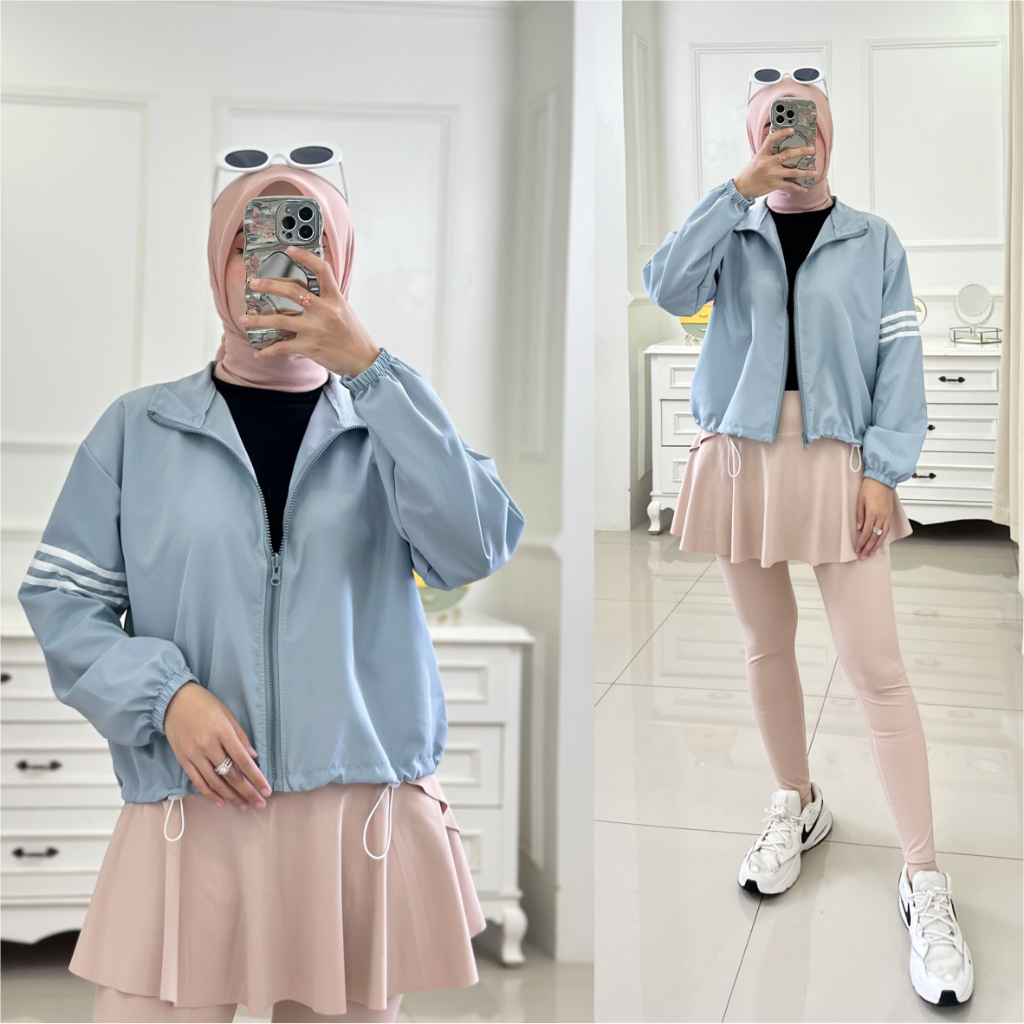 Crop Olahraga Parasut Jaket Crop Parasut Wanita untuk Olahraga dan Aktivitas Harian Korean Style Par