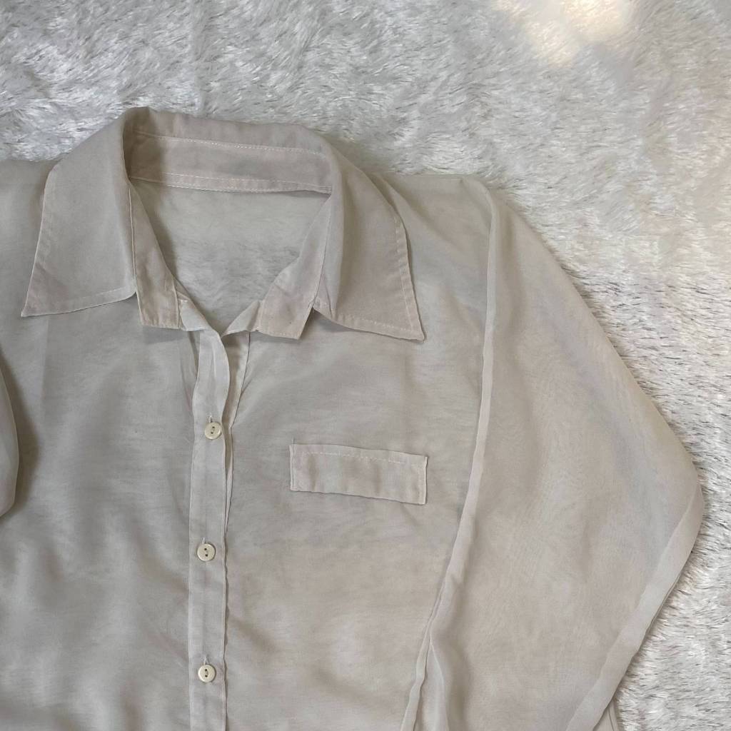 Blouse Kemeja Putih Sifon Wanita Preloved