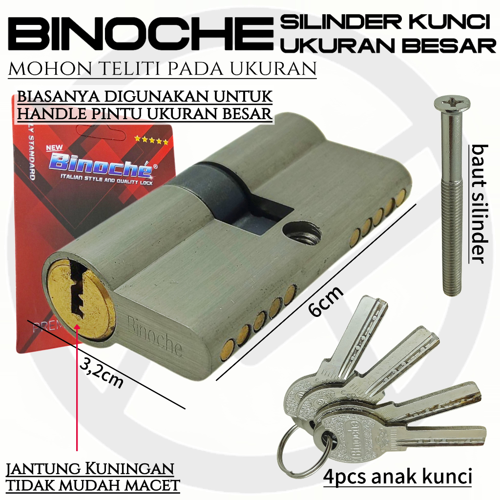 Binoche silinder kunci ukuran besar