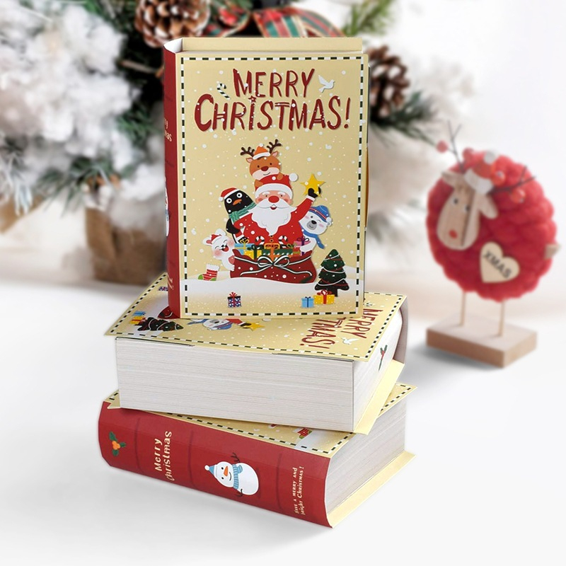 

[BOX BUKU NATAL] PaperBook Merry Christmas Natal, Paperbook Packaging Cookies Hadiah Hampers Natal, Packaging Hampers Natal