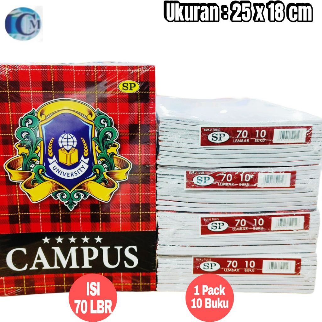 

Buku Tulis Campus ISI 70 & 50 LBR 1 PACK (10 Buku)