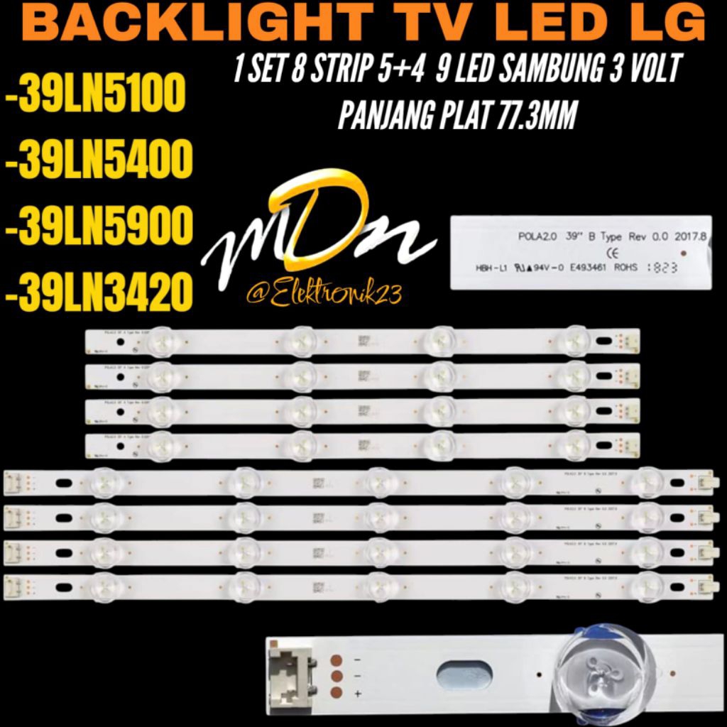 BACKLIGHT TV LED LG 39 INCH 39LN5100- 39LN5400- 39LN5900- 39LN3420 BACKLIGHT TV 39 INCH