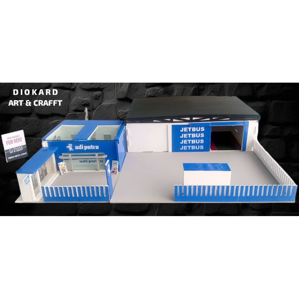 DIORAMA MINIATUR GARASI BUS CUSTOM
