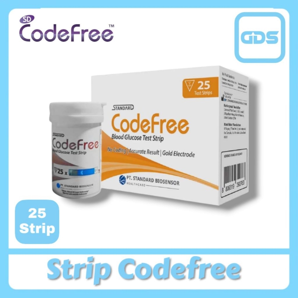 SD Biosensor CodeFree Strip Gula Darah Isi 25  Strip Codefree  Isi Ulang Codefree