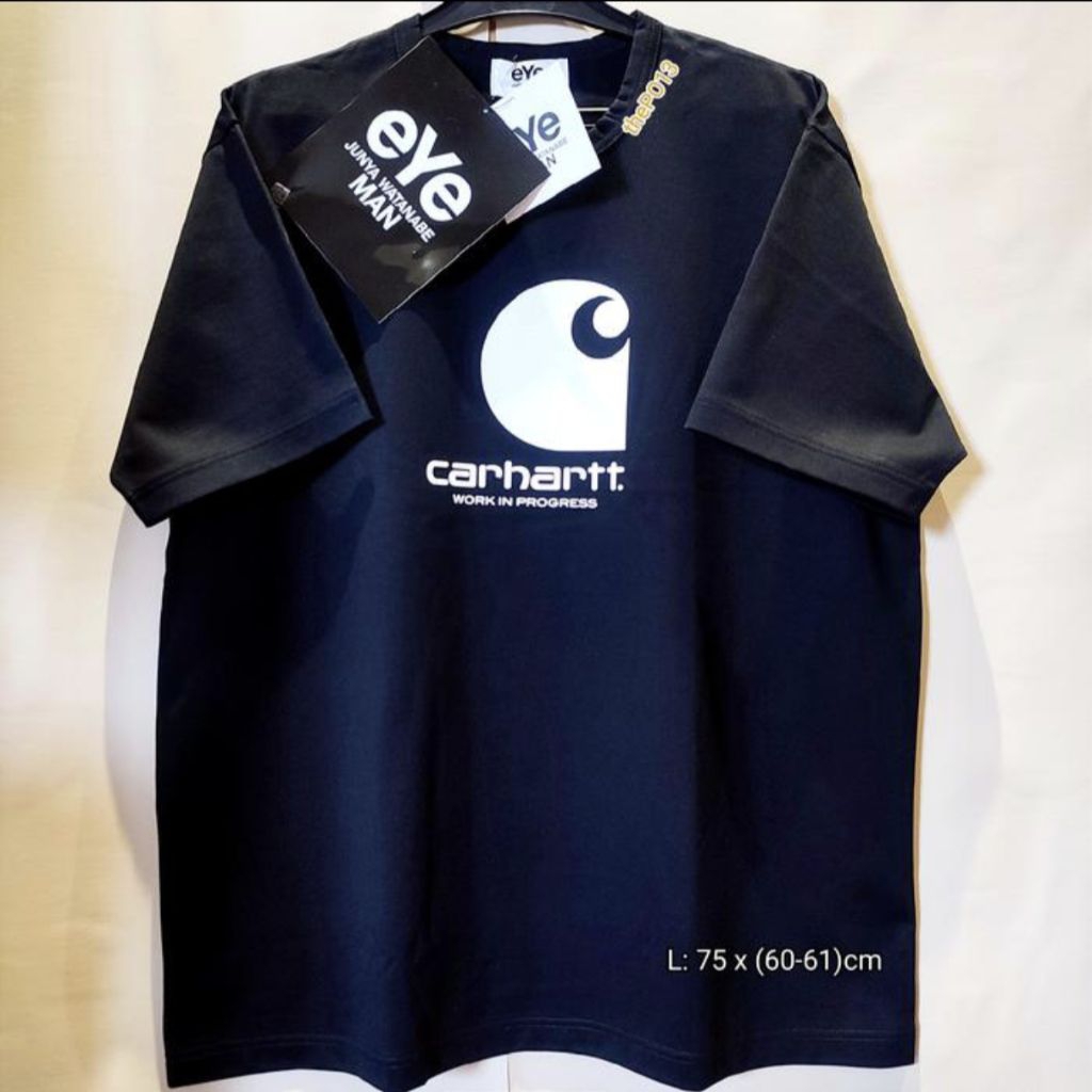 JUNYA WATANABE EYE MAN CDG X CARHARTT WIP LOGO TEE BLACK FW23 AUTHENTIC 100% BNWT