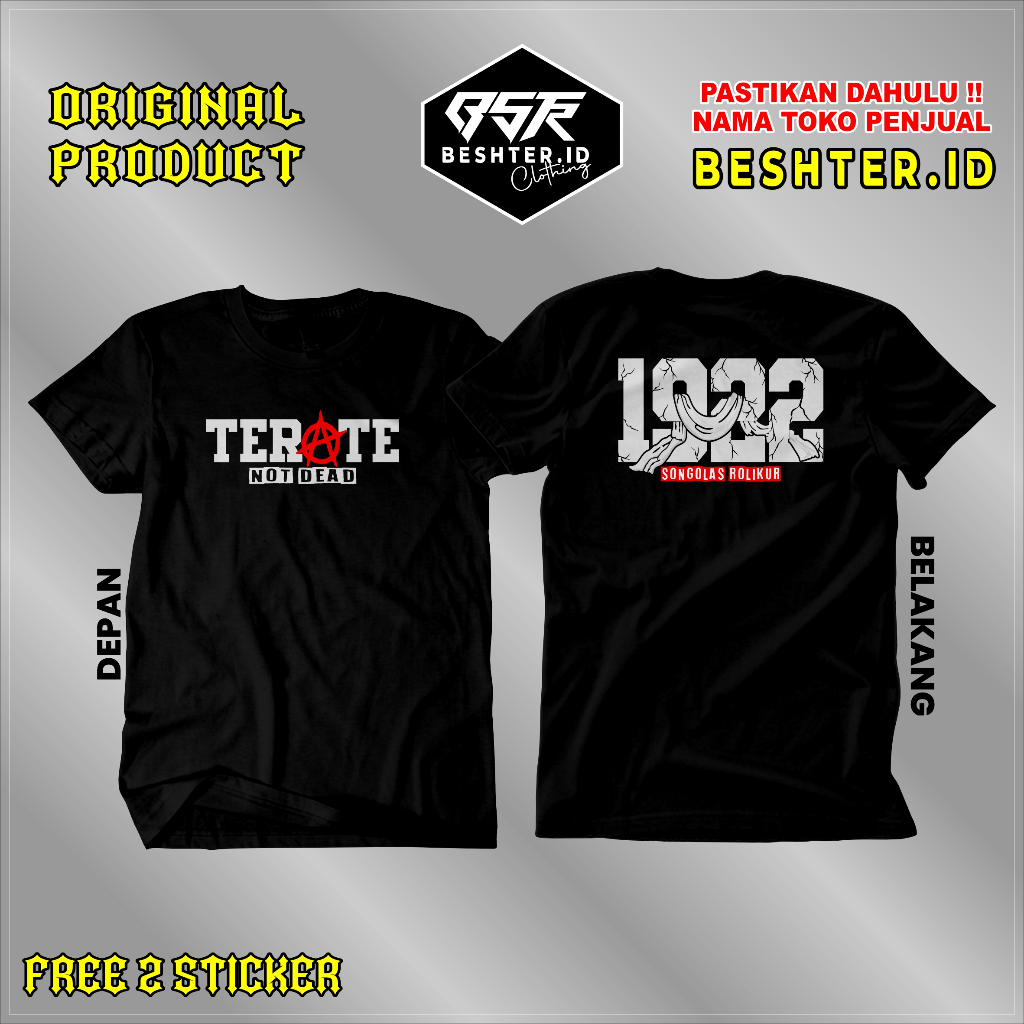 Kaos TERATE 1922 kain mori Distro Ber Label Original - Kaos SH Terate - Kaos Terate Not Dead 1922