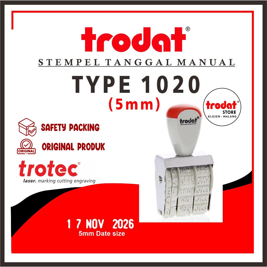 

Stempel Trodat 1020 | STEMPEL TRODAT NUMERATOR (TANGGAL,BULAN,TAHUN BISA DIPUTAR)