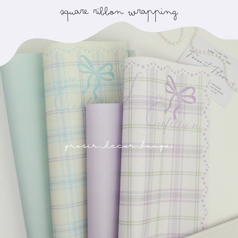 

SQUARE RIBBON PATTERN PAPER WRAPPING CELLOPHANE BOUQUET BUNGA MOTIF PITA KOTAK GIFT WRAPPING PEMBUNGKUS BUKET WISUDA KERTAS KADO NATAL ULANGTAHUN PROPERTI FOTO