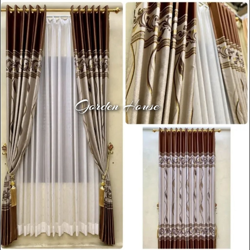 Gorden tebal gorden jendela dan pintu gorden motif mewah