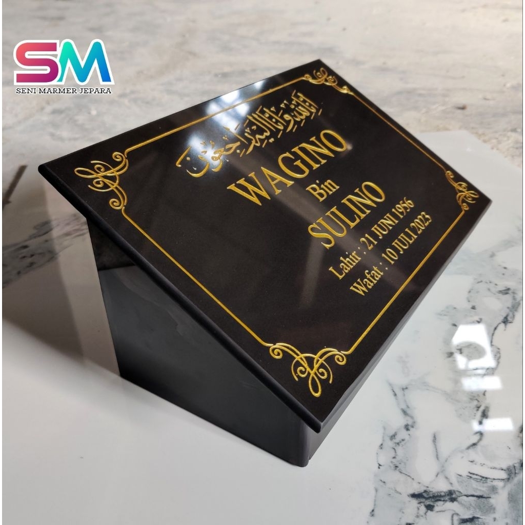 Seni Marmer - Batu Nisan Dudukan Makam Granit 30x20 Cm Minimalis