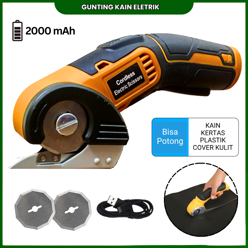 

Gunting Kain Elektrik Portable Power Baterai 2000 mAh Coldres