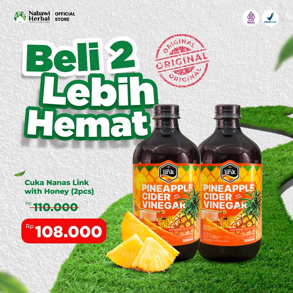 

BELI 2 LEBIH HEMAT - Cuka Nanas With Honey - Pineapple Cider Vinegar Organic 500ml