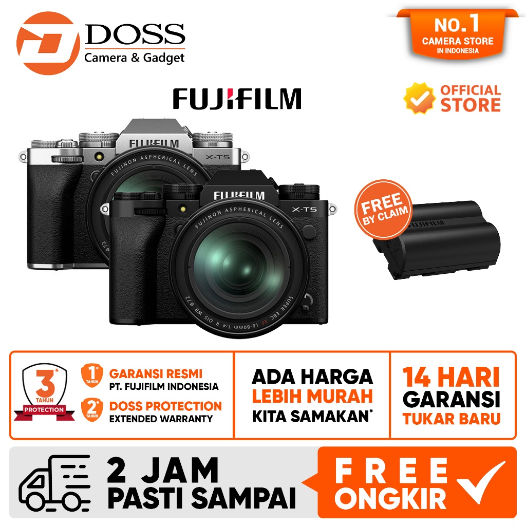 Fujifilm XT5 kit 16-80mm Fuji X-T5 XT 5 kit 16-80 Mirrorless Camera