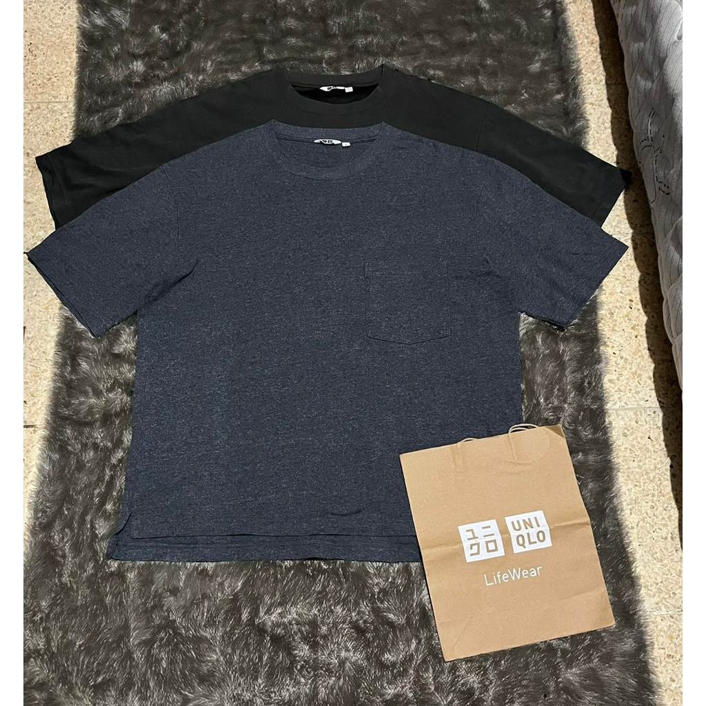 Uniqlo AIRism dan pocket U Tebal Charcoal (XL)