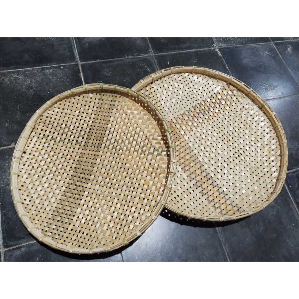 BELI 1 GRATIS 1 Tampah Rege Bambu Anyaman Bulat Serbaguna – Ayakan Jemur Kerupuk, Ikan, Sayur – Beli