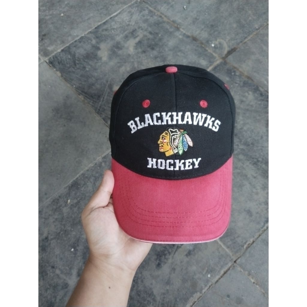 Topi Twotone Blachawks Hockey Lawas