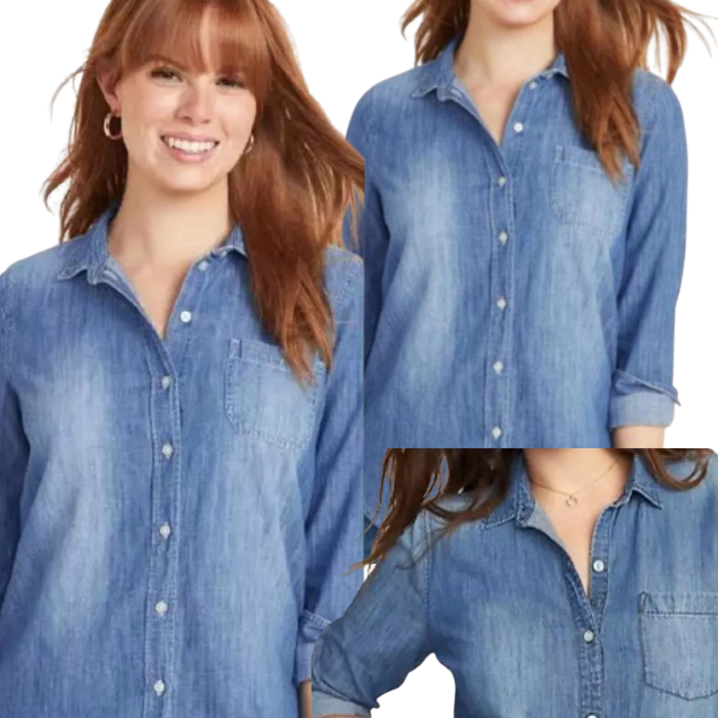 Atasan Wanita Kemeja Lengan Panjang Kemeja Levis Wanita Kemeja Kerja Wanita