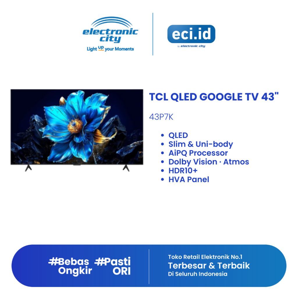 TCL 43 Inch QLED Google TV - 43P7K