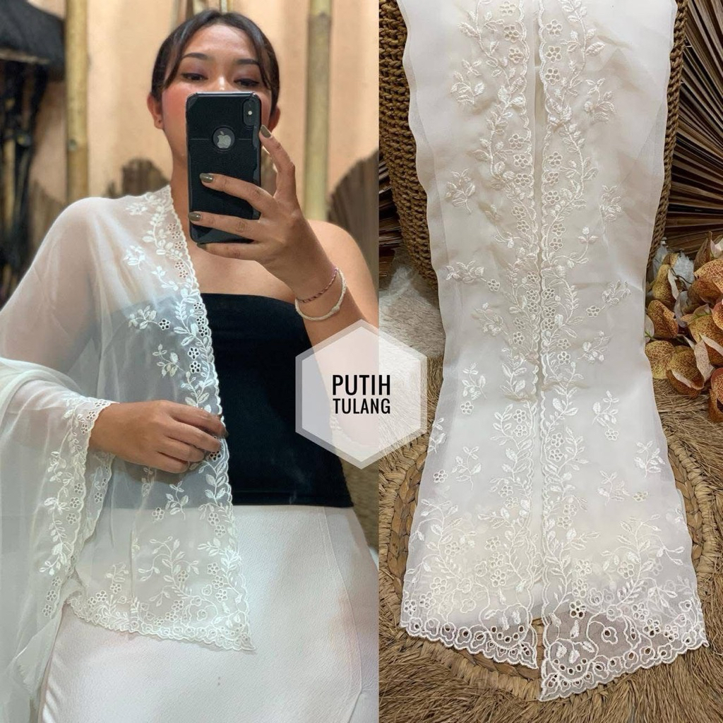 Kain kebaya bordir motif kopi ukuran 1baju